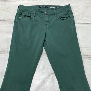 Level 99 Jeans Green Denim Lily Skinny Straight Stretchy 28P 28 Petite